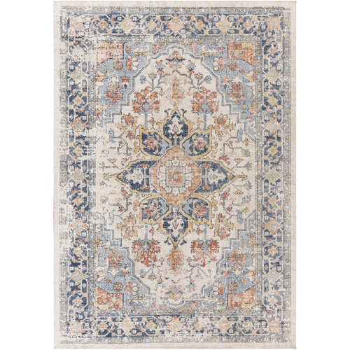 Joss & Main Robert Oriental Blue/Gray Indoor / Outdoor Area Rug